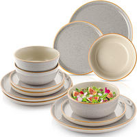 TAFELSERVICE RIO PERLGRAU - 12-teilig aus Steingut - Grau, Keramik (40/40/40cm) - Sänger