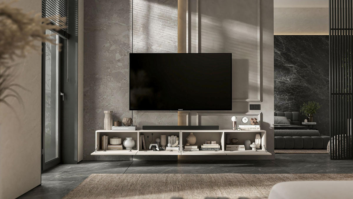 TV-LOWBOARD 2-er Set Enjoy Kaschmir Matt 120 cm - Kaschmir, Holzwerkstoff (240/30/35cm) - Meble Lindner