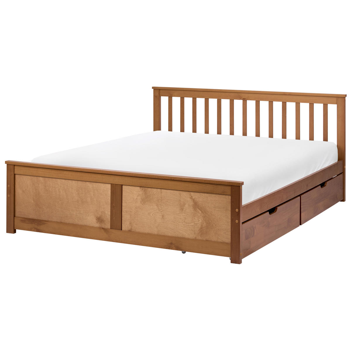 BETT mit 2 Schubladen 160/200 cm Kiefernholz Braun Olendon - Braun, Holz (160/200cm) - Beliani