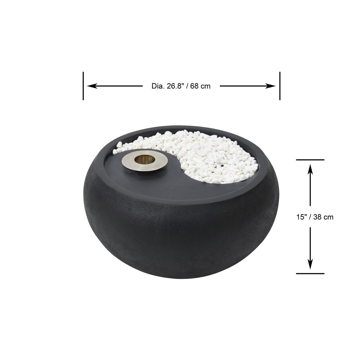 GARTENBRUNNEN Tao 68 x 68 x 38 cm - Schwarz, Naturmaterialien (68/68/38cm) - Elementi