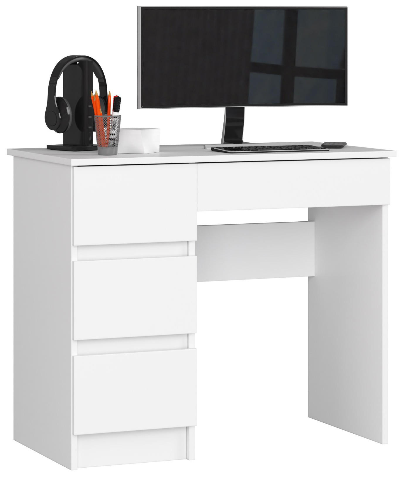 SCHREIBTISCH Weiß 90x50x77 cm - Weiß, Holzwerkstoff (50/90/77cm) - Akord