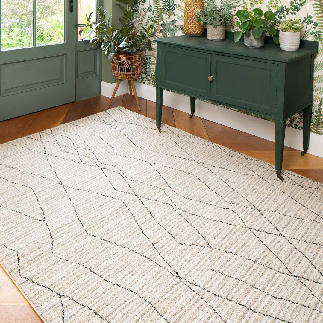 VINTAGE-TEPPICH Medini Linea Beige - Beige, Textil (119/170cm) - Kukoon Rugs
