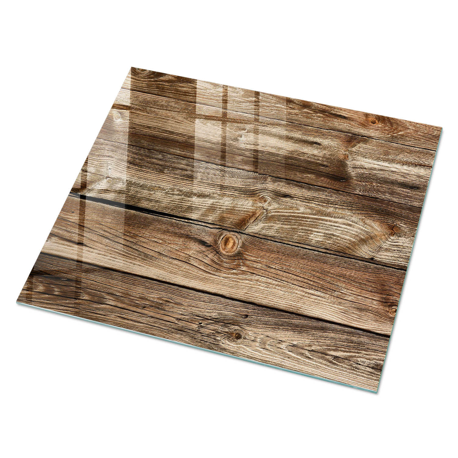 GLASPLATTE 80x60 cm – Holzbretter - Blau, Glas (0.4/80/60cm) - ArtPrintCave