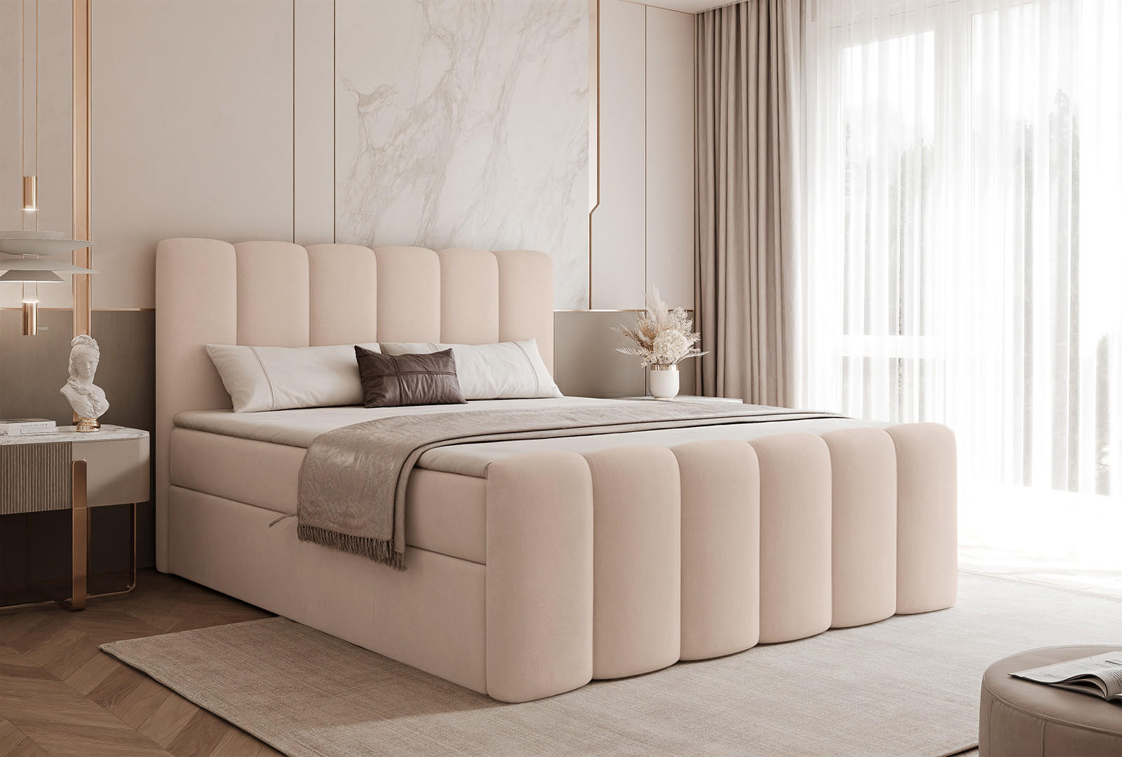 BOXBETT Perrone 140x200 cm, Hellrosa - Hellrosa, Textil (140/200cm) - Fedve