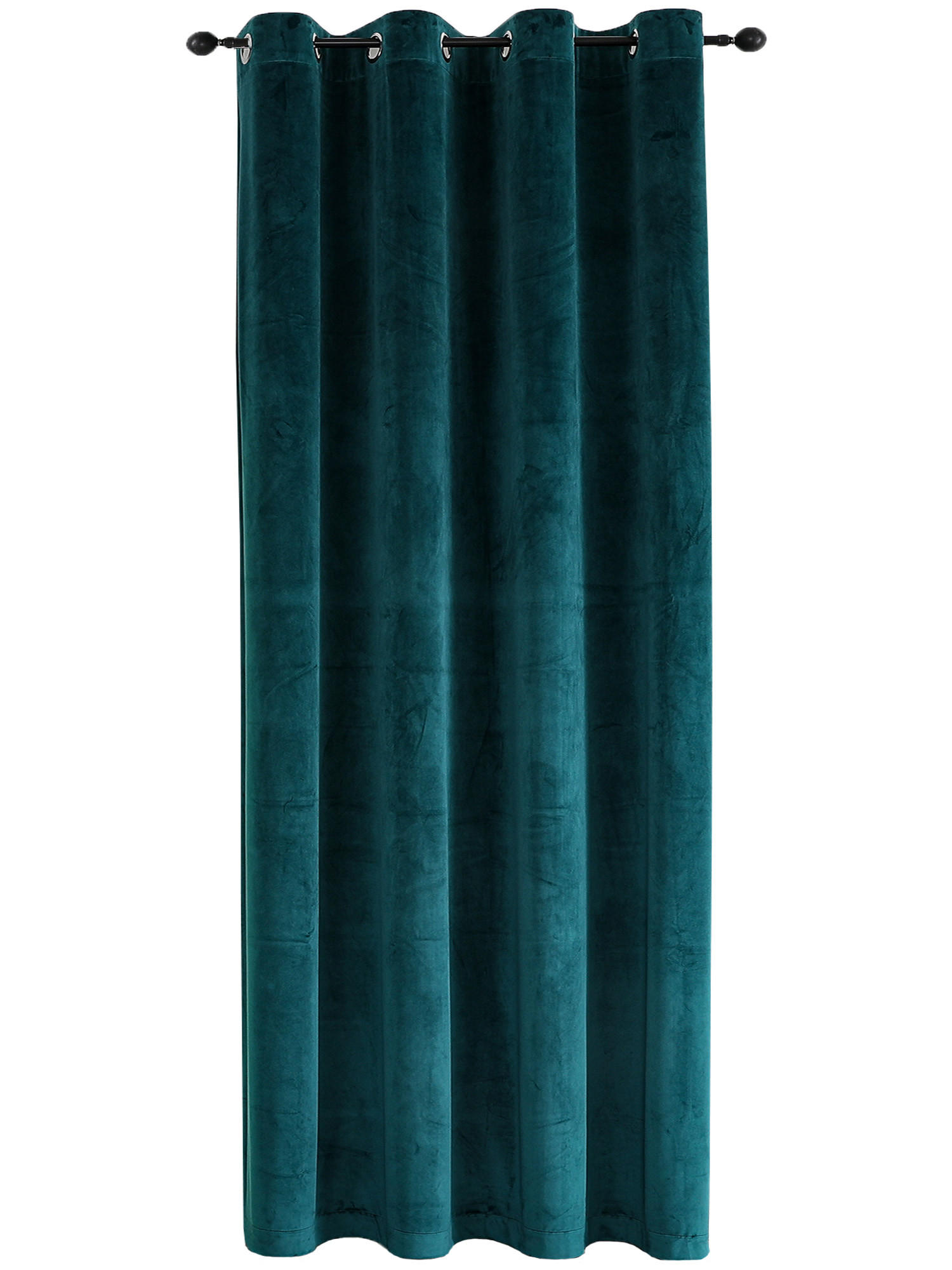 VORHANG Ösen Samt 140/145 cm petrol - Petrol, Textil (140/145cm) - TiborTex