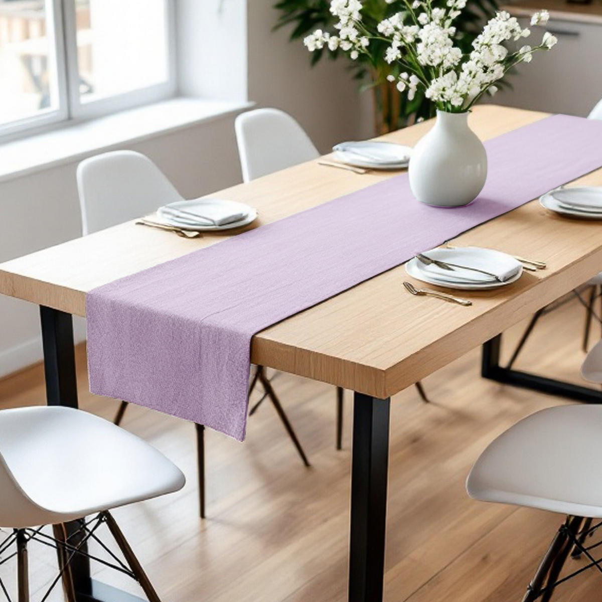 SCHLAUFENVORHANG IM UNI DESIGN DOVE Blickdicht - Flieder, Textil (140/0.5/255cm) - Tom Tailor