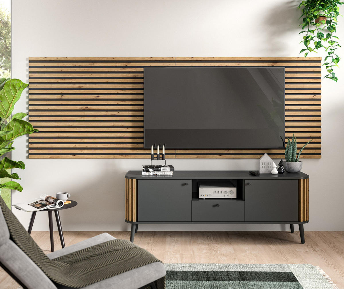 AKUSTIKPANEEL Set 2-teilig Eiche Artisan, Wandpaneel 40 x 120 cm - Eiche Artisan, Holzwerkstoff (40/120/2cm) - Inn.Furn