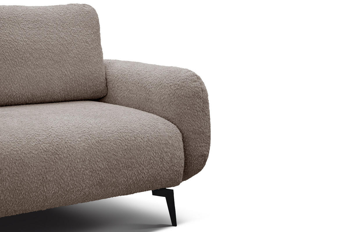 SOFA FEBE 2-Sitzer, beige - Beige/Schwarz, Holz/Textil (160/82/96cm) - Courtois Laville