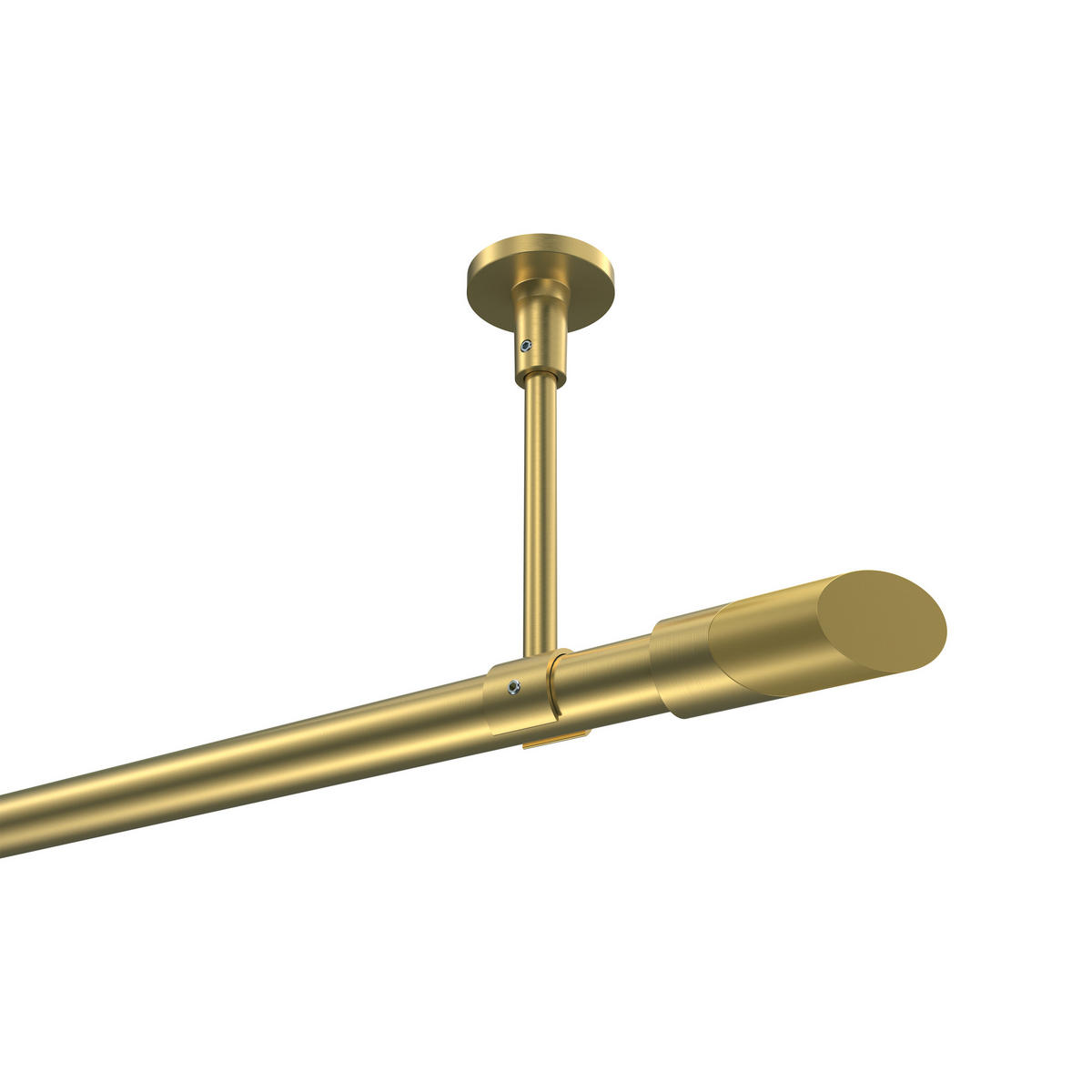 GARDINENSTANGEN-SET Sonette Verano 100 cm, 1-läufig, 20 mm Ø Messing-Optik - Messingfarben/Goldfarben, Metall (100cm) - INTERDECO