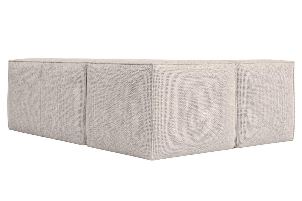 ROHOVÁ SEDAČKA modulární ve tvaru L, plyšová tkanina Pop, Béžová, Pravá strana, LAZY L Mini - béžová, dřevo (253/173cm) - Kaiser Möbel