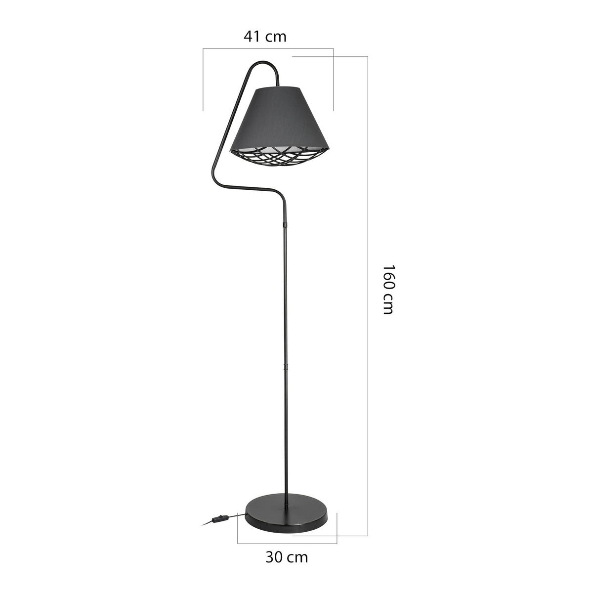 STEHLEUCHTE Gateshead - Schwarz, Metall (41/41/160cm) - lux.pro