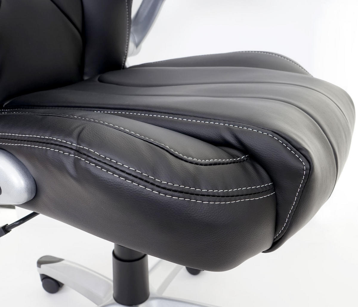 DREHSTUHL HxBxT 128x68x80cm Sitzhöhe 48cm Kunstleder Schwarz - Schwarz, Kunststoff (68/128/80cm) - PROREGAL