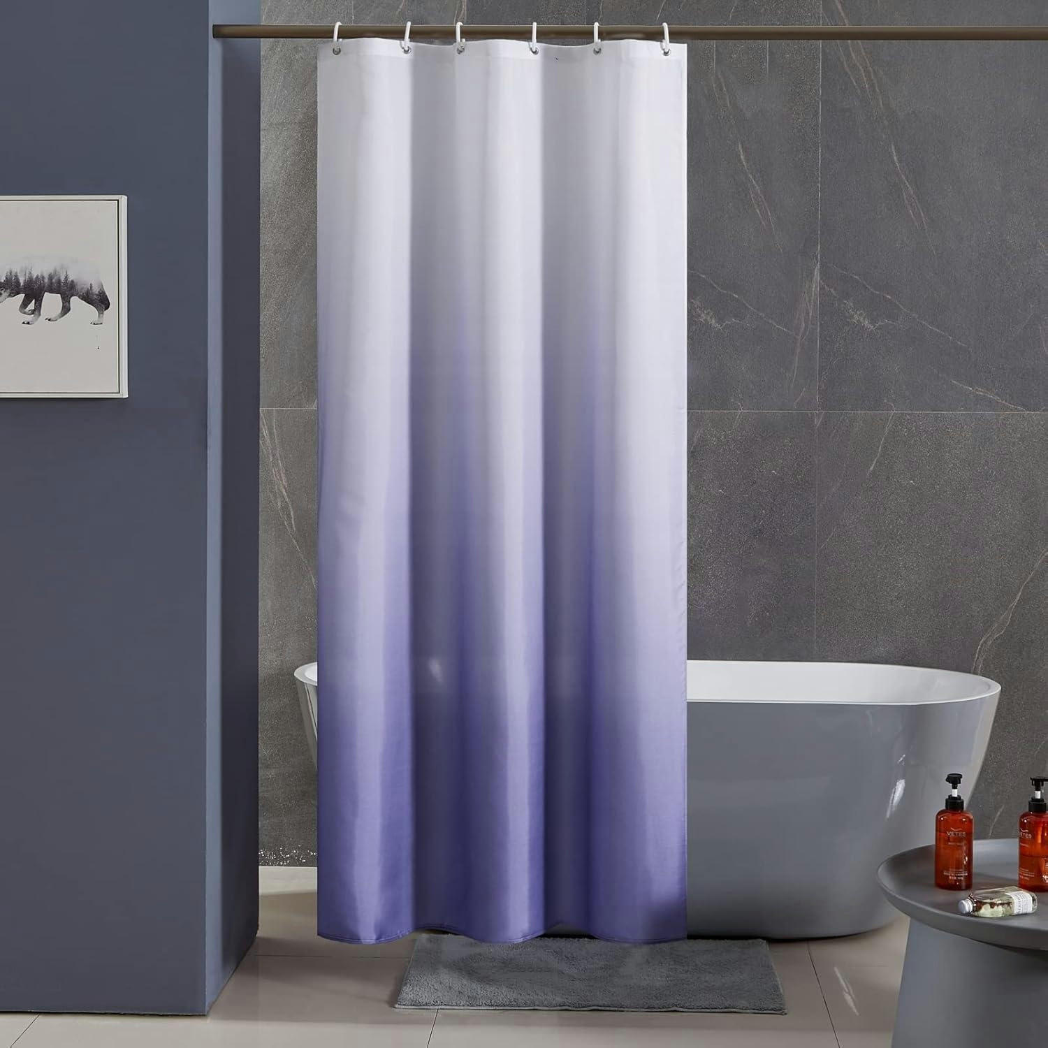 DUSCHVORHANG Textil Weiß nach Lila 100 x 200 cm - Lila, Textil (100/200cm)