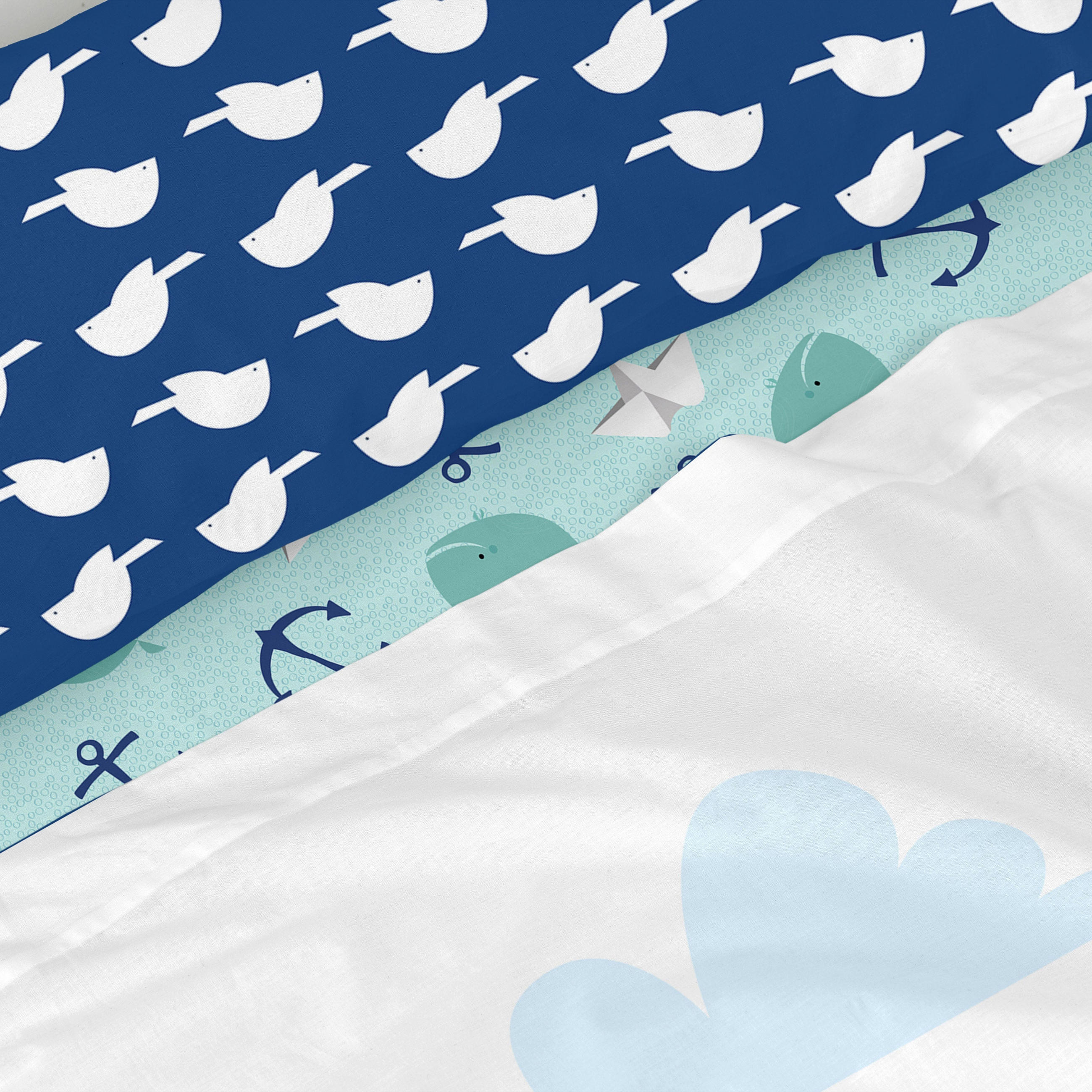 BETTWÄSCHE 2er-Set teiliges whale 160x270 cm mehrfarbig - Multicolor, Textil (160/270cm) - Happy Friday