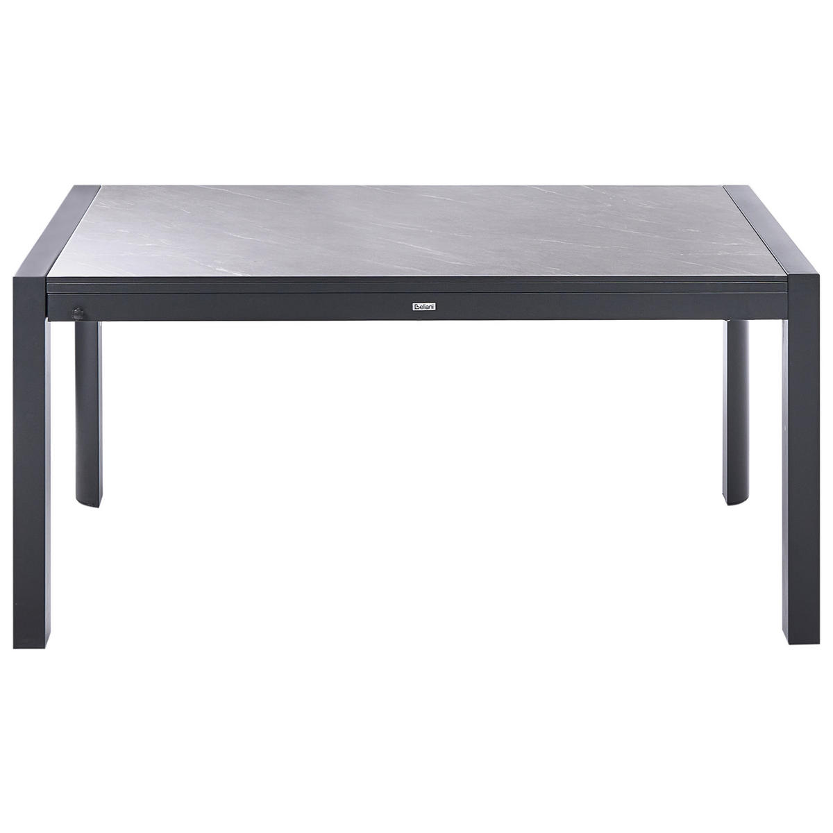 AUSZIEHBARER-GARTENTISCH 160/220 cm 90 cm Grau Binasco - Schwarz/Grau, Metall (160/90/75cm) - Beliani
