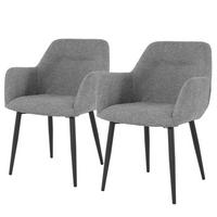 ARMLEHNENSTUHL 2ER-SET - Metall / Textil - Schwarz/Grau, Kunststoff/Textil (56/82/62cm) - home24