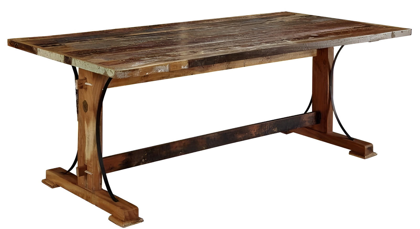 ESSTISCH Altholz 180x90x76 mehrfarbig lackiert NATURE OF SPIRIT #11 - Multicolor, Holz (180/90/76cm) - Massivmoebel24