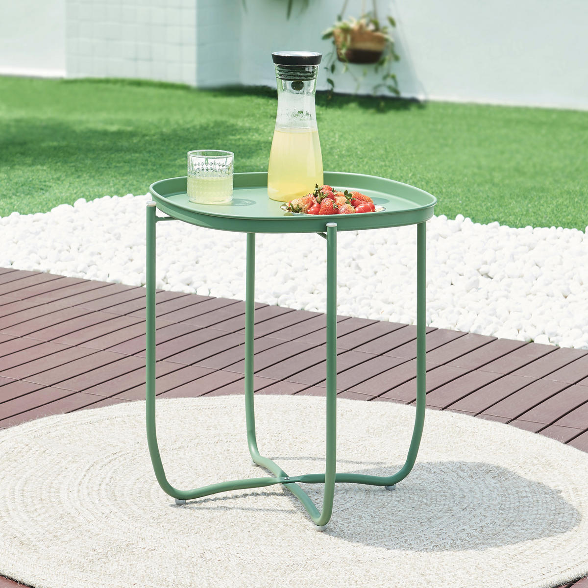TABLETTTISCH Sandefjord - Grün, Metall (46/46/53cm) - [en.casa]