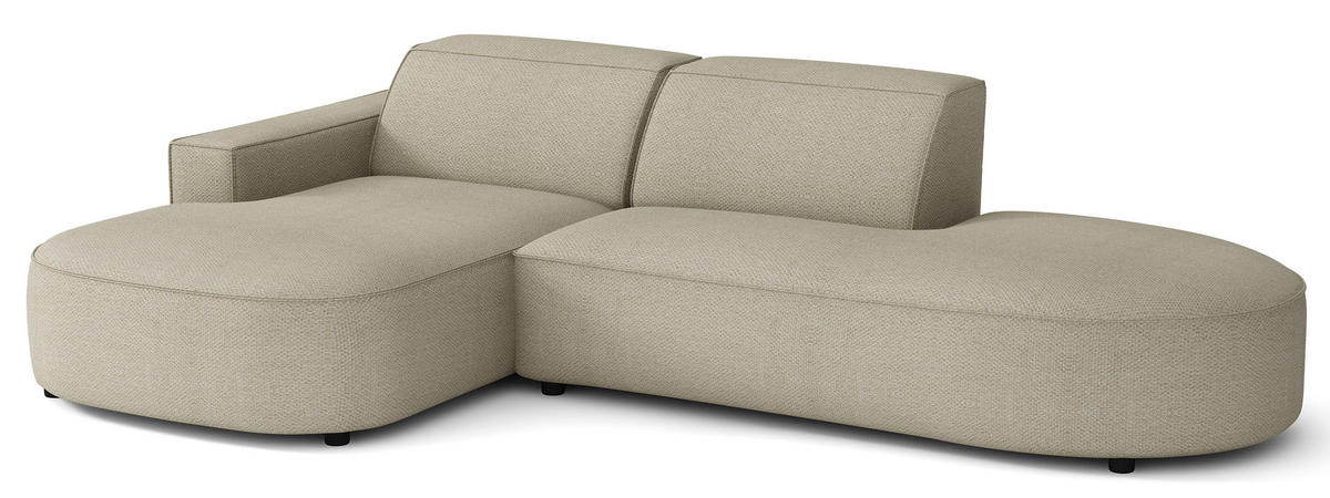 ROHOVÁ POHOVKA Sallmo ve tvaru L, třímístná, levá, 276 cm - černá/šedohnědá, textil/plast (276/166cm) - Selsey