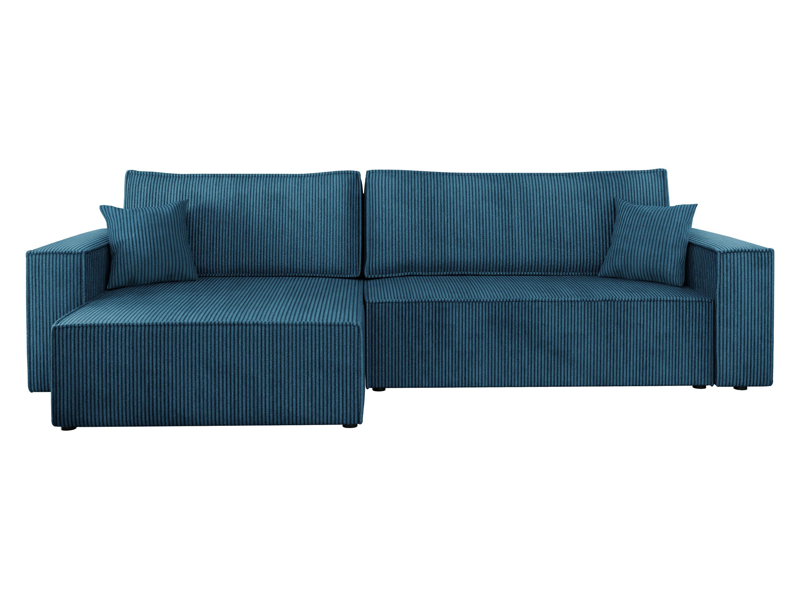 ECKSOFA Karl Cord Maxi - Blau/Schwarz, Holz/Kunststoff (272/145cm) - MIRJAN24