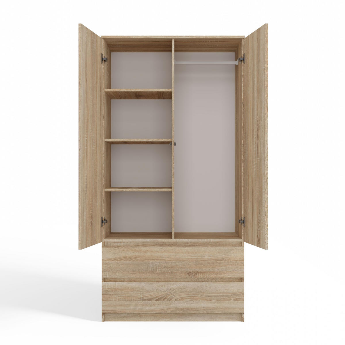 KLEIDERSCHRANK SS-90 EICHE SONOMA - Sonoma Eiche, Holzwerkstoff (90/180/50cm) - CDF