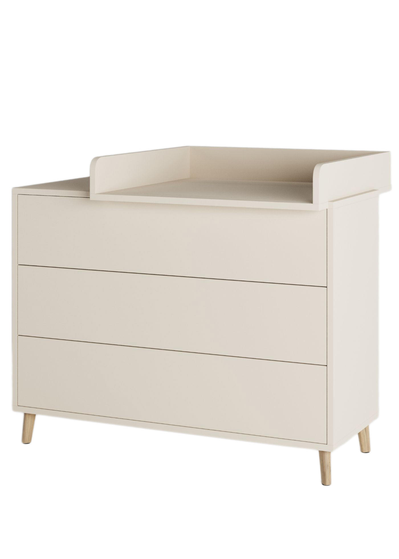 WICKELKOMMODE EDEN – Push-to-Open, Soft Close, abnehmbarer Wickelaufsatz & Schubladen mit Fächern - sahara dust - Buchefarben/Sahara, Holzwerkstoff/Buchenholz (71/94/114cm) - Sämann – make a difference.