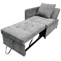 ROZKLADACIA pohovka čalúnená, 177/68/65 cm sivá, 3 v 1 s polohovateľným operadlom - sivá, textil (68/65/177cm) - BEAOK