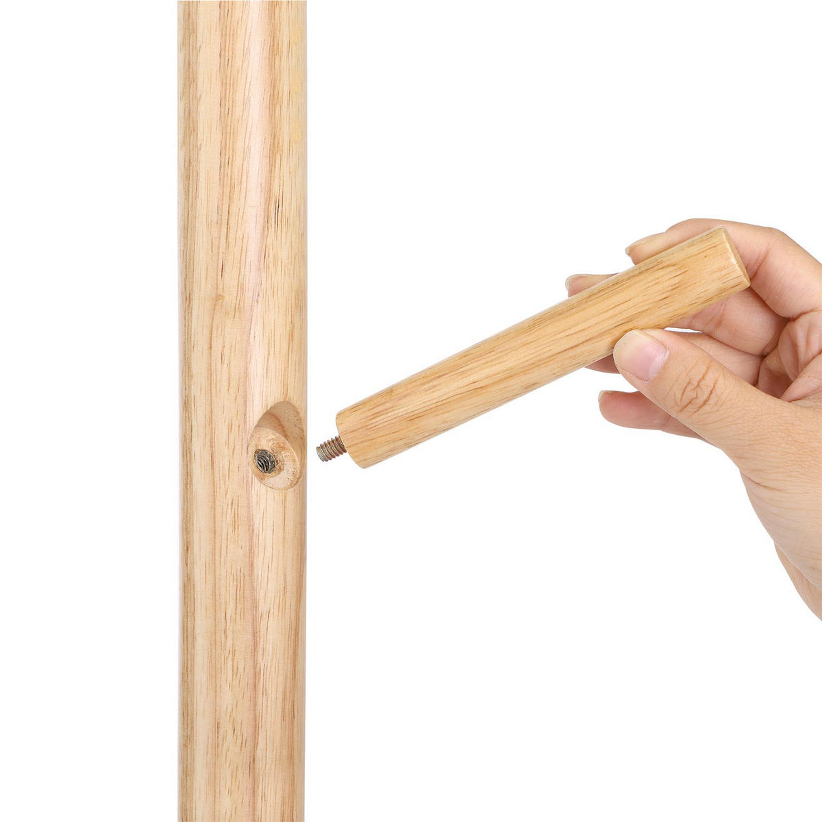 GARDEROBENSTÄNDER - Eukalyptusholzfarben, Holzwerkstoff (47/175/47cm) - Hansiro