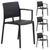 GARTENSTÜHLE TERRA 4ER-SET - Schwarz, Textil (55/81/52cm) - IDIMEX