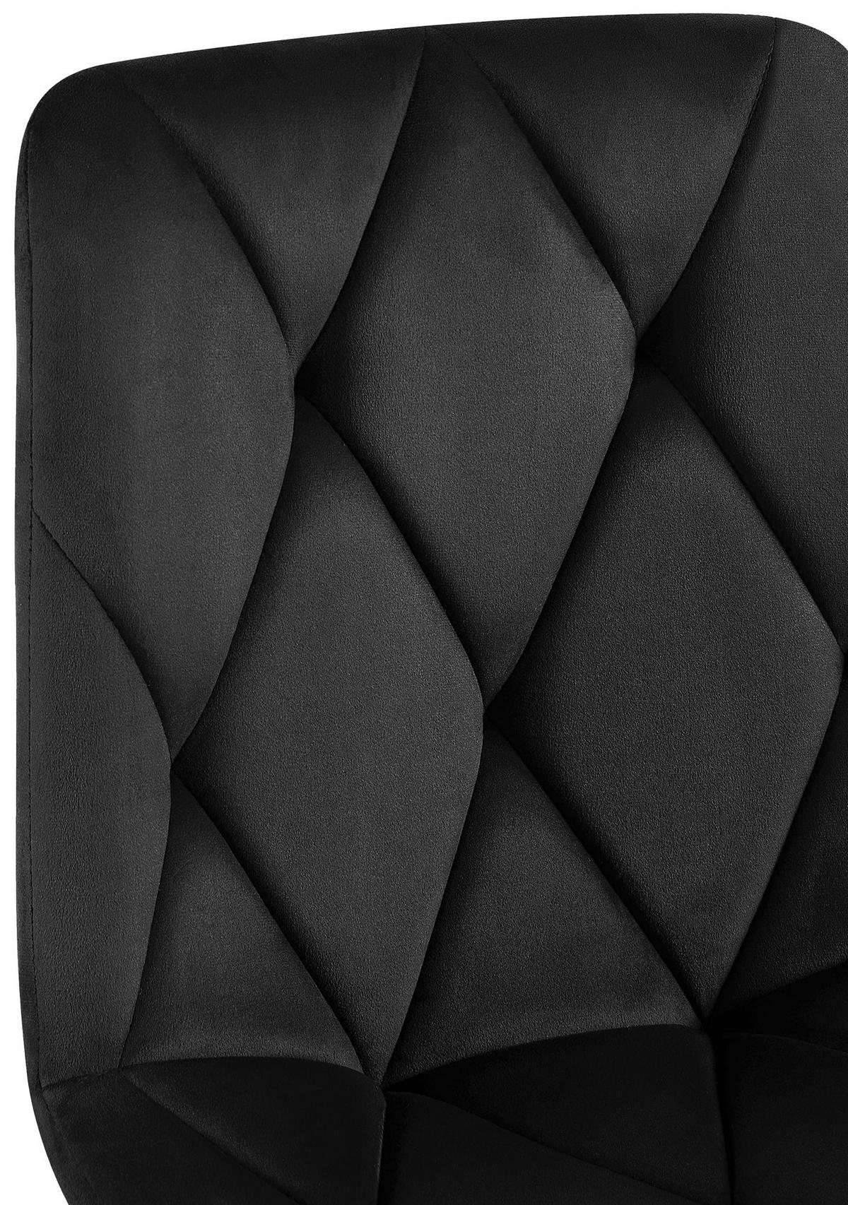 ESSZIMMERSTUHL Samt Schwarz - Schwarz, Textil/Metall (45/85/55cm) - CLP