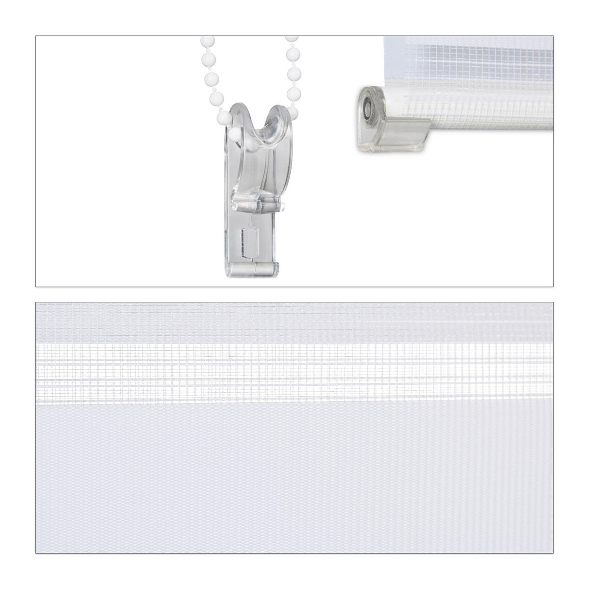 DOPPELROLLO Klemmfix - Multicolor, Kunststoff/Textil (110/156/6.5cm) - Relaxdays