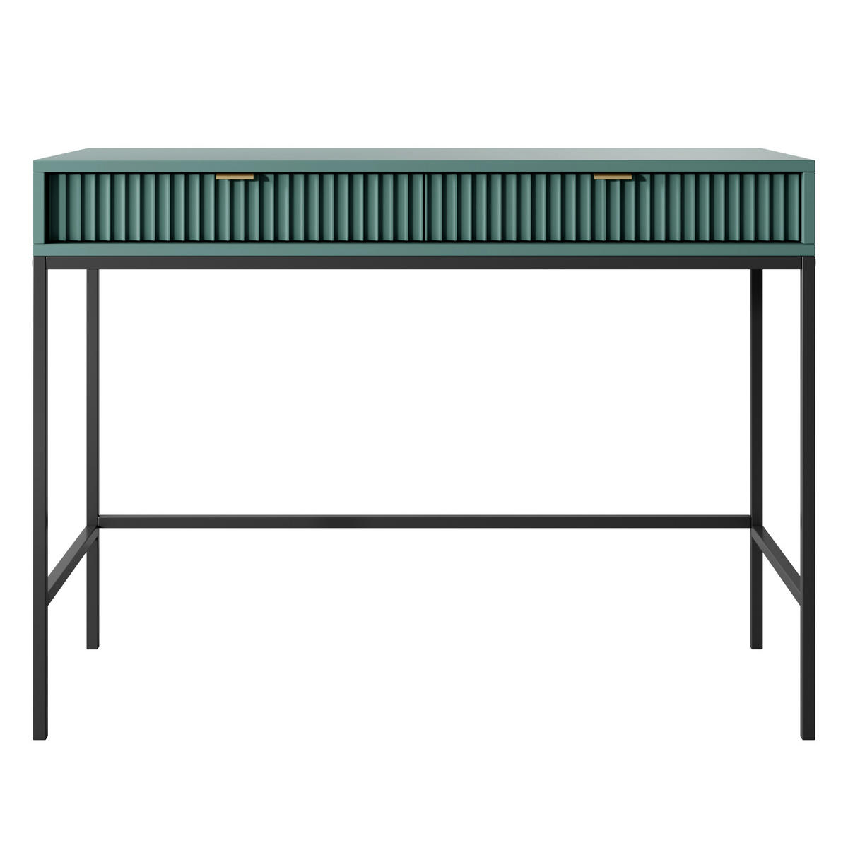 SCHMINKTISCH NANAIMO TOA1-2S Profilierte Fronten, Grün - Grün, Holzwerkstoff/Kunststoff (104/77/50cm) - Komodee