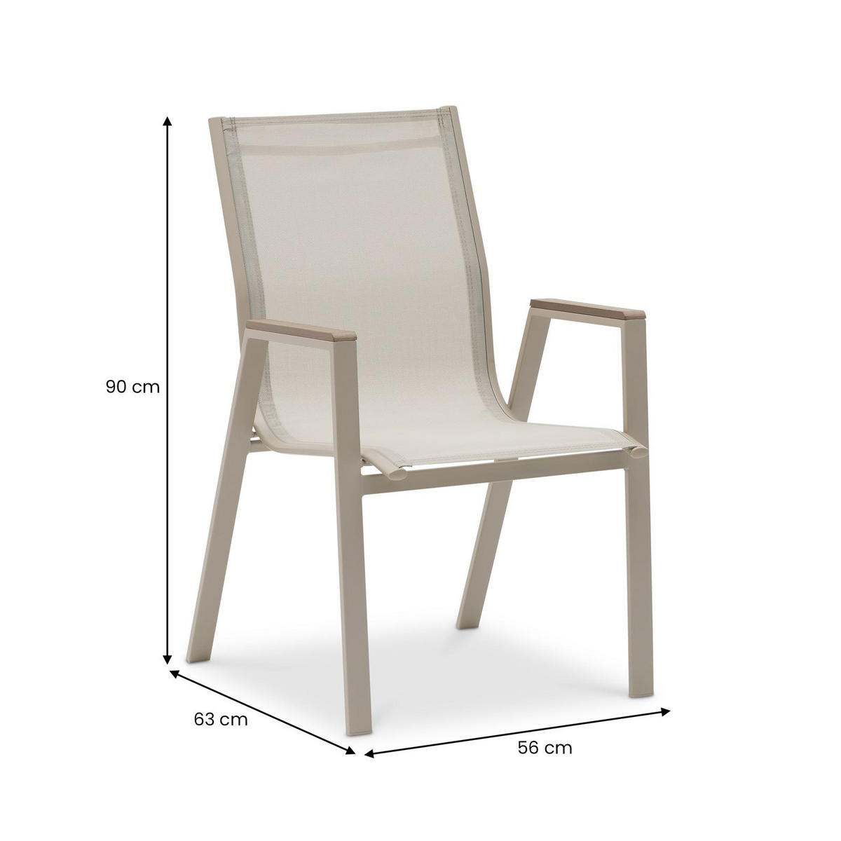 GARTENSTÜHLE MONDELLO 6er-Set hellgrau - Hellgrau, Metall (47/90/42cm) - IDIMEX