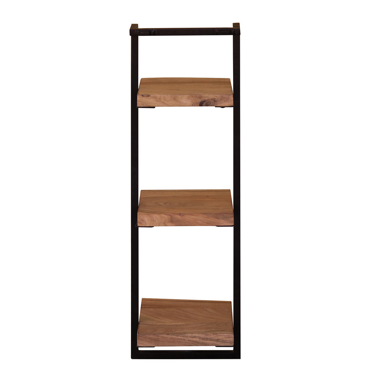 WANDREGAL - Akazie massiv / Metall - Akaziefarben, Holz (30/100/26cm) - home24