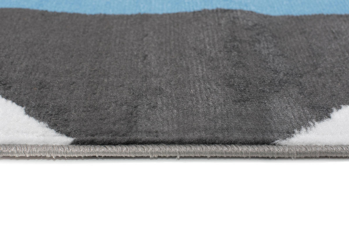TEPPICH MAYA Blau Vierecke Geometrisch Figuren 250/300 cm - Blau, Textil (250/300cm) - Tapiso