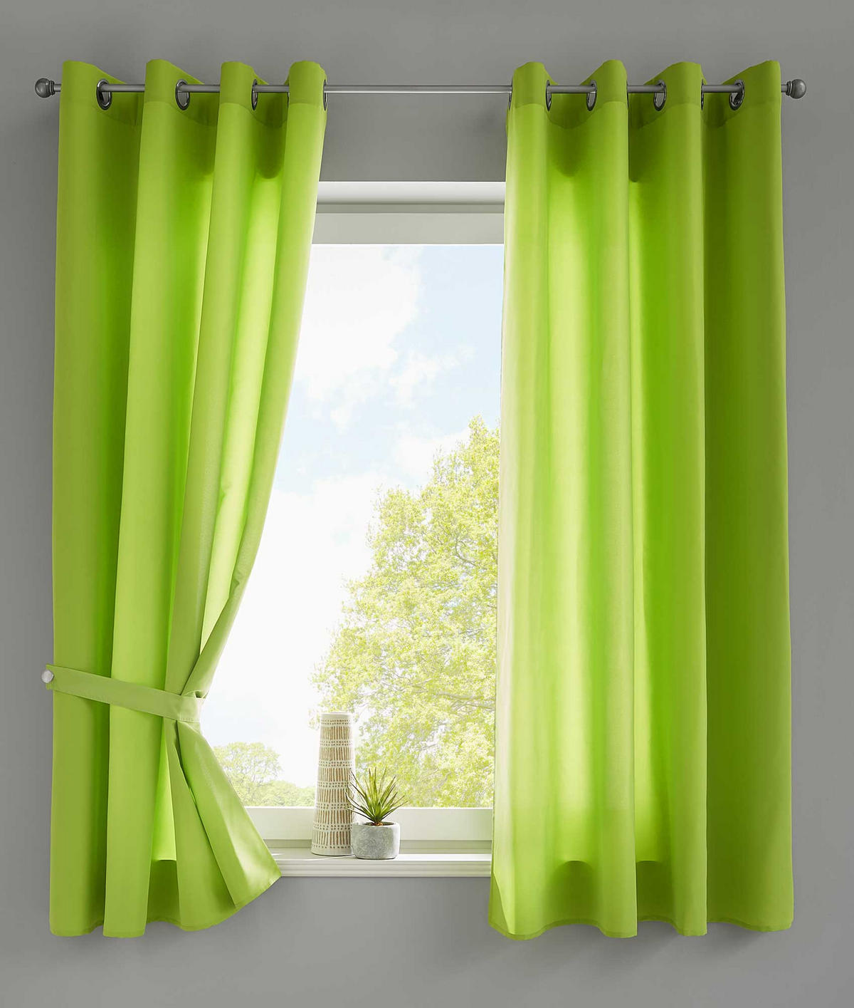 VORHANG 2ER SET BERLIN HxB 145x140cm Apfelgrün - Hellgrün, Textil (140/145/145cm) - Gardinenbox