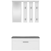 FLURMÖBEL-SET Parmani Weiß - Schwarz/Weiß, Holzwerkstoff/Metall (100/180/35cm) - Selsey