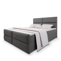 POSTEL BOXSPRING MULEN 160x200 cm, s matrací a úložným prostorem, šedá - šedá, kompozitní dřevo/textil (160/200cm) - MASSENO