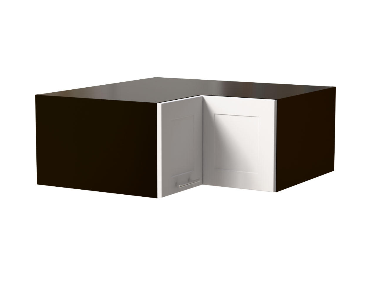ECKAUFSATZSCHRANK Oslo W14/90/36 Schwarz / Weiß Matt 90 / 90 / 36cm - Schwarz/Weiß, Holz/Holzwerkstoff (90/36/90cm) - Feldmann-Wohnen