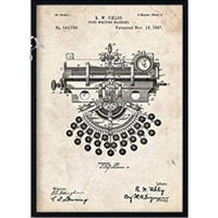 POSTER Schreibmaschine Patent A3 Rahmenlos - Klar, Papier (29.7/5/42cm) - Nacnic