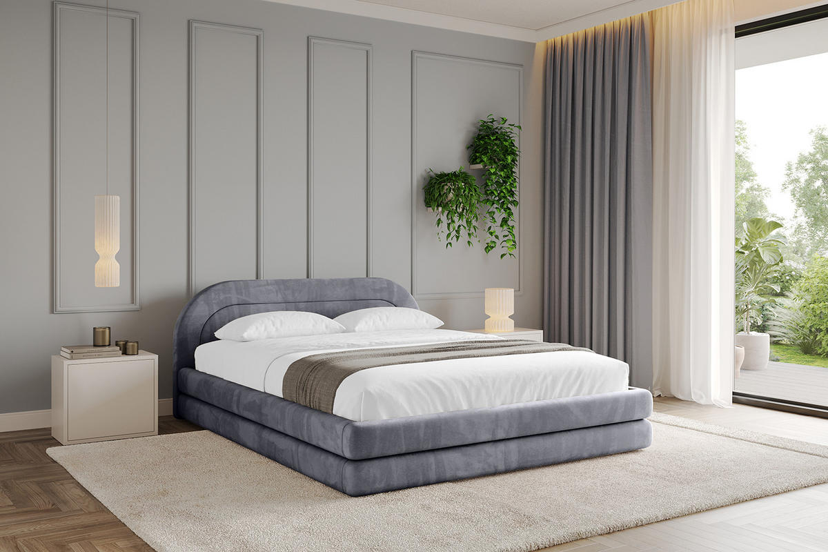 POLSTERBETT mit Bettkasten und Lattenrost, Bett mit Matratze H3/H4 - LERIS-v1 200x200 Dunkelgrau - Dunkelgrau, Holzwerkstoff/Textil (200/200cm) - ALTDECOR