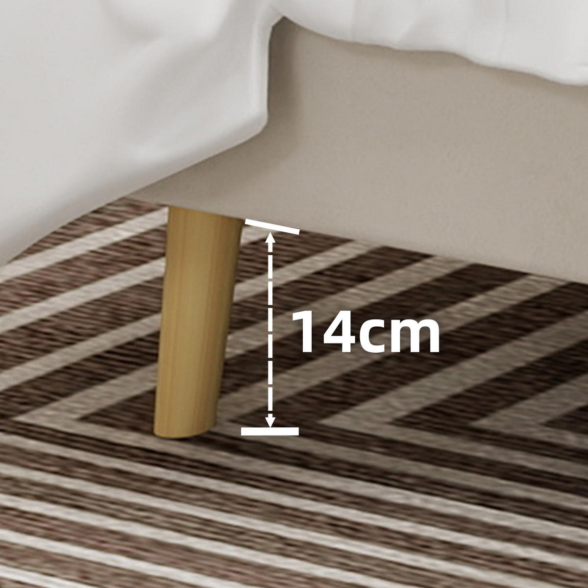 POLSTERBETT 140/200 cm in Beige Stoff - Beige, Holzwerkstoff/Textil (140/200cm) - WISHDOR