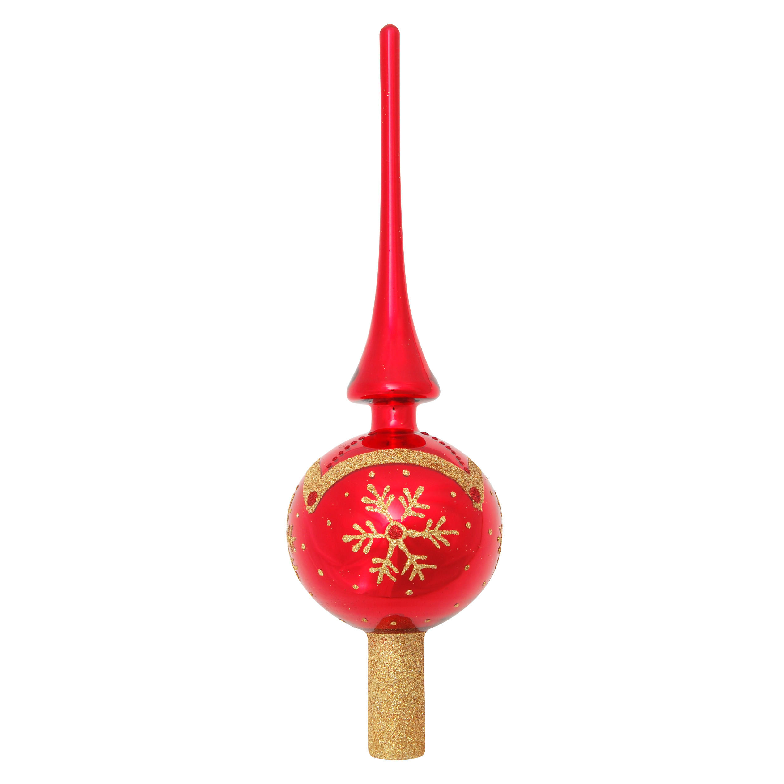 Krebs Glas Lauscha Baumspitze Rot 27 cm