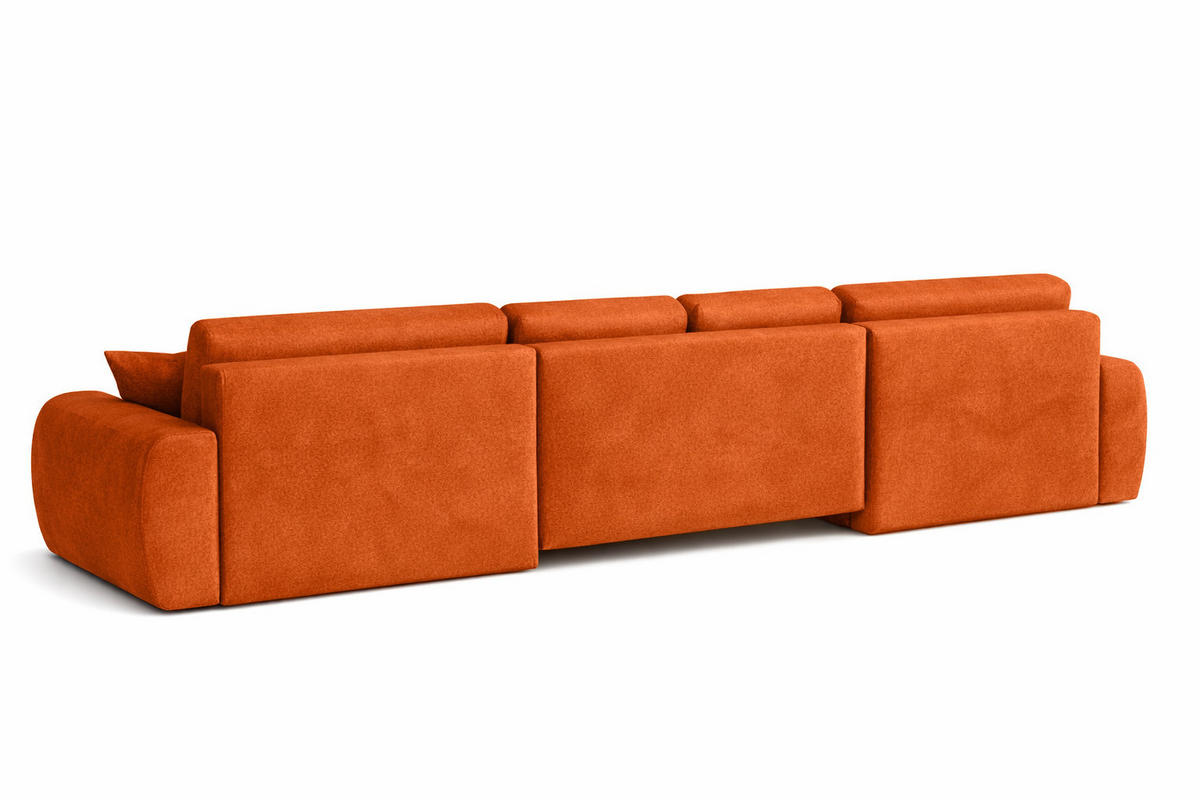 ECKSOFA Mit Schlaffunktion Und Bettkasten U-Form Ivo U, Veloursstoff Salvador, Braun - Braun, Holz (342/142cm) - Kaiser Möbel