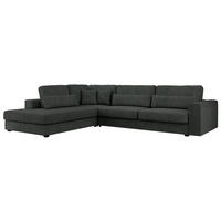 ECKSOFA Savona Dunkelgrau Strukture - links - Dunkelgrau/Schwarz, Kunststoff/Textil (316/249cm) - MKS