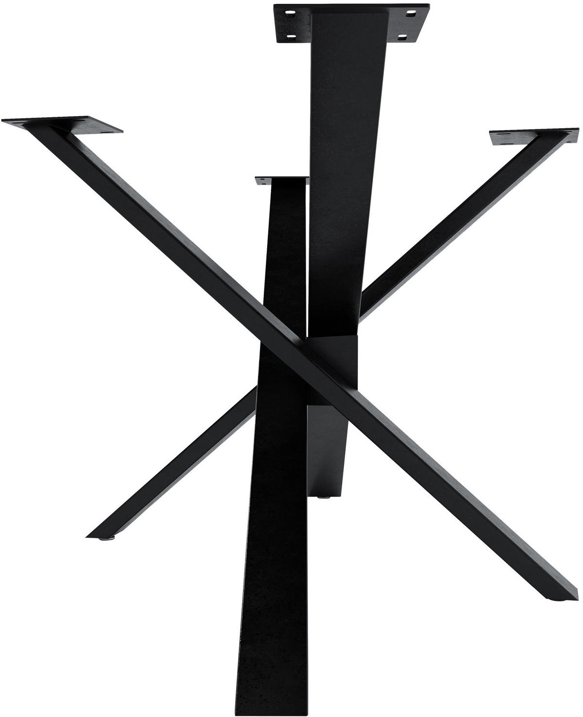 TISCHBEIN eckig 160/80/72 cm Metall industrial schwarz - Schwarz, Metall (160/72/80cm) - CLP