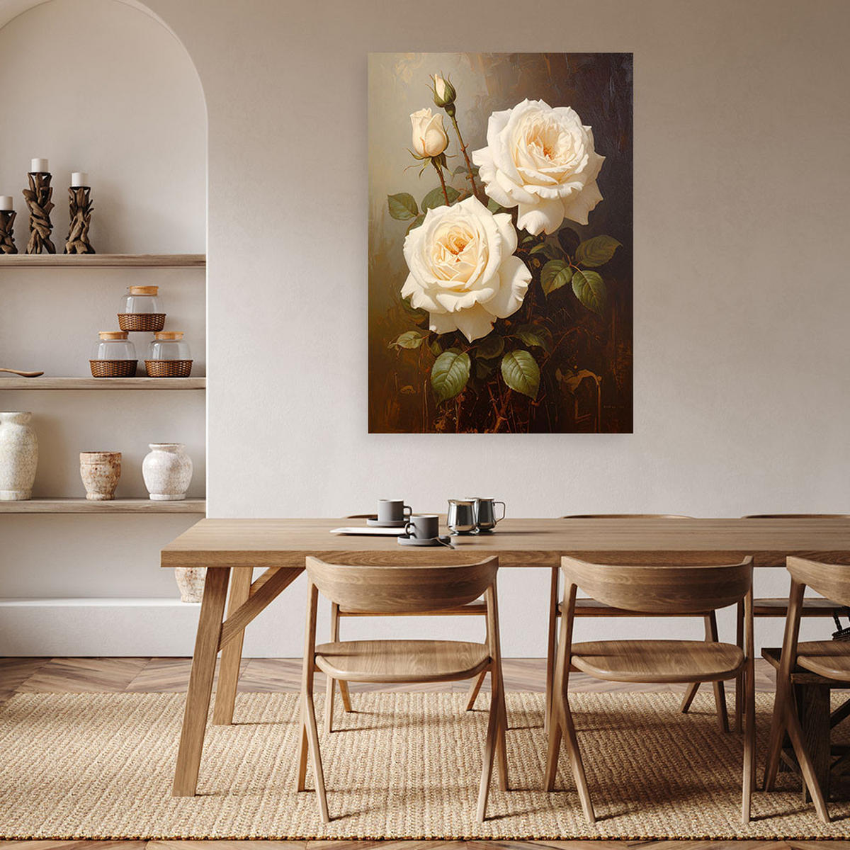 LEINWANDBILD Blumen 70x100cm - Braun, Textil (70/100cm) - Feeby