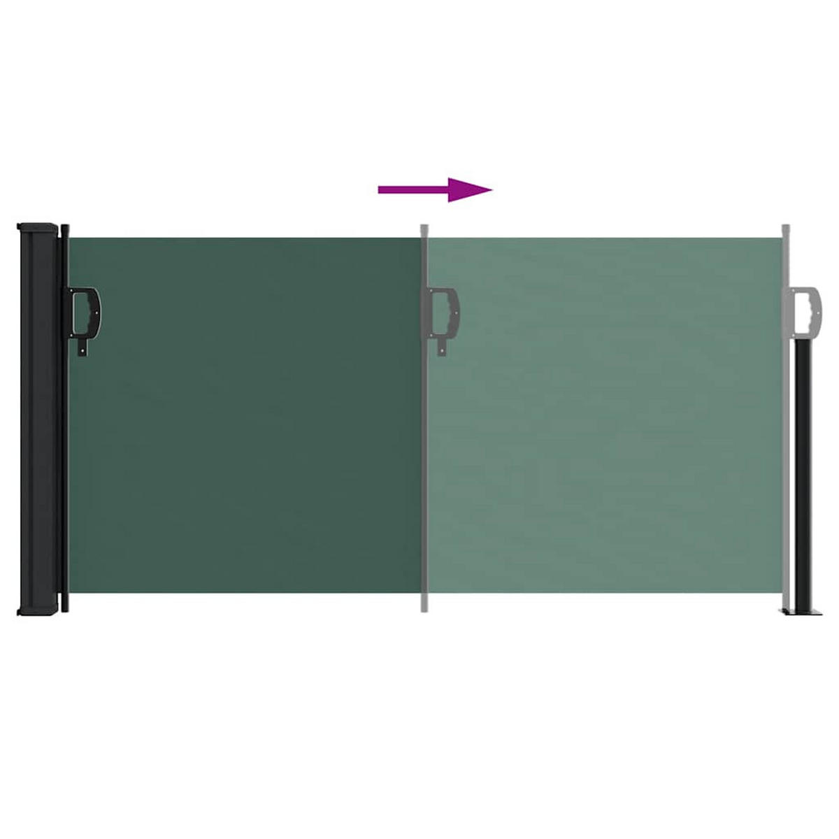 SEITENMARKISE Ausziehbar Dunkelgrün 100/300 Cm - Grün, Textil (100/300cm) - vidaXL