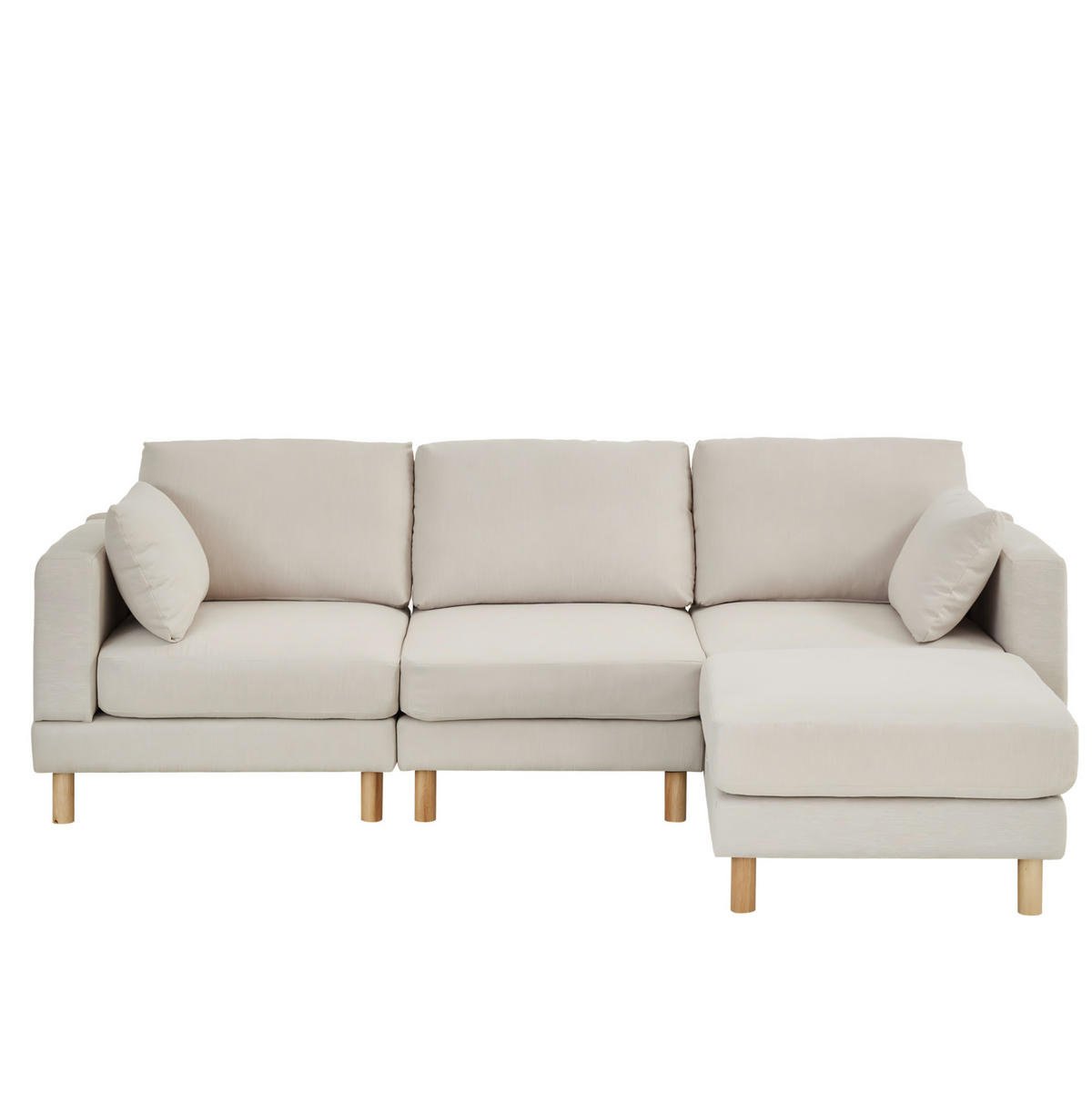 KUTNA garnitura 235/152/78 cm s otomanom, modularna lijevo/desno, skandinavski dizajn, Bež - bež, plastika (235/152cm) - Redom