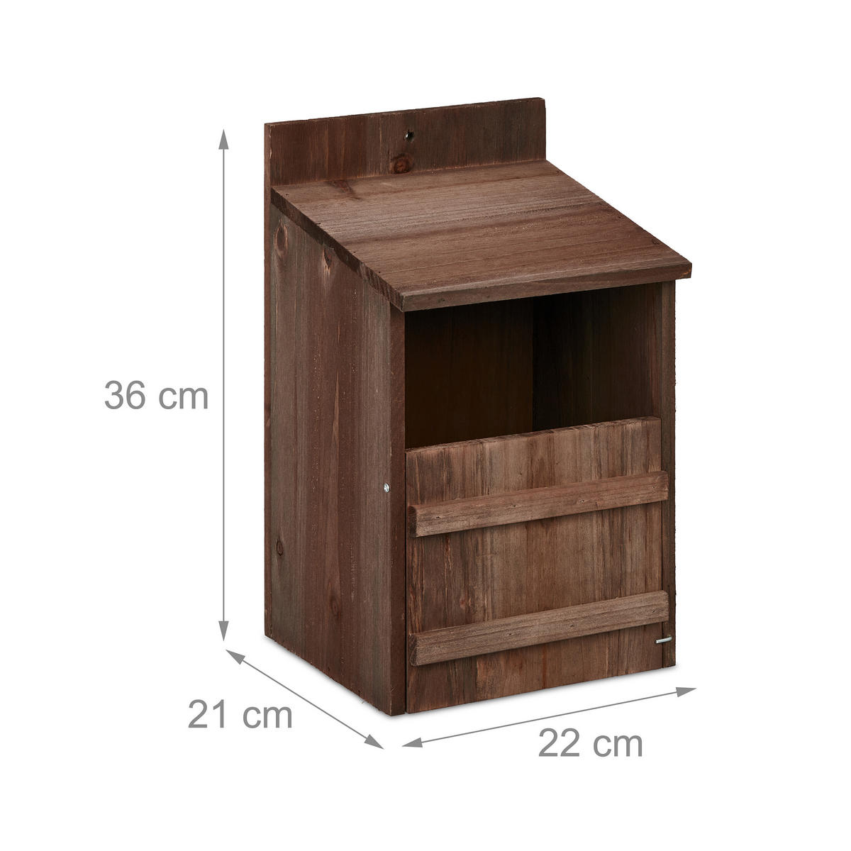 NISTKASTEN - Braun, Holz/Metall (22/36/21cm) - Relaxdays